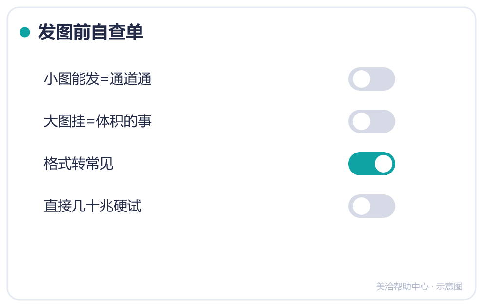 发图前自查单