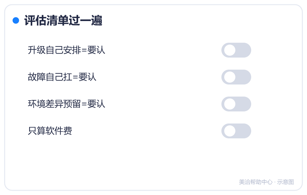 评估清单过一遍