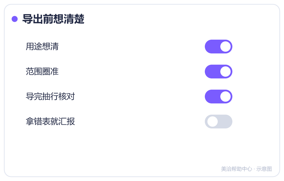 导出前想清楚